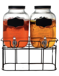 SET DE 2 DISPENSADORES DE VIDRIO DE 5 LITROS