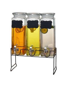 SET DE 3 DISPENSADORES DE VIDRIO DE 3 LITROS